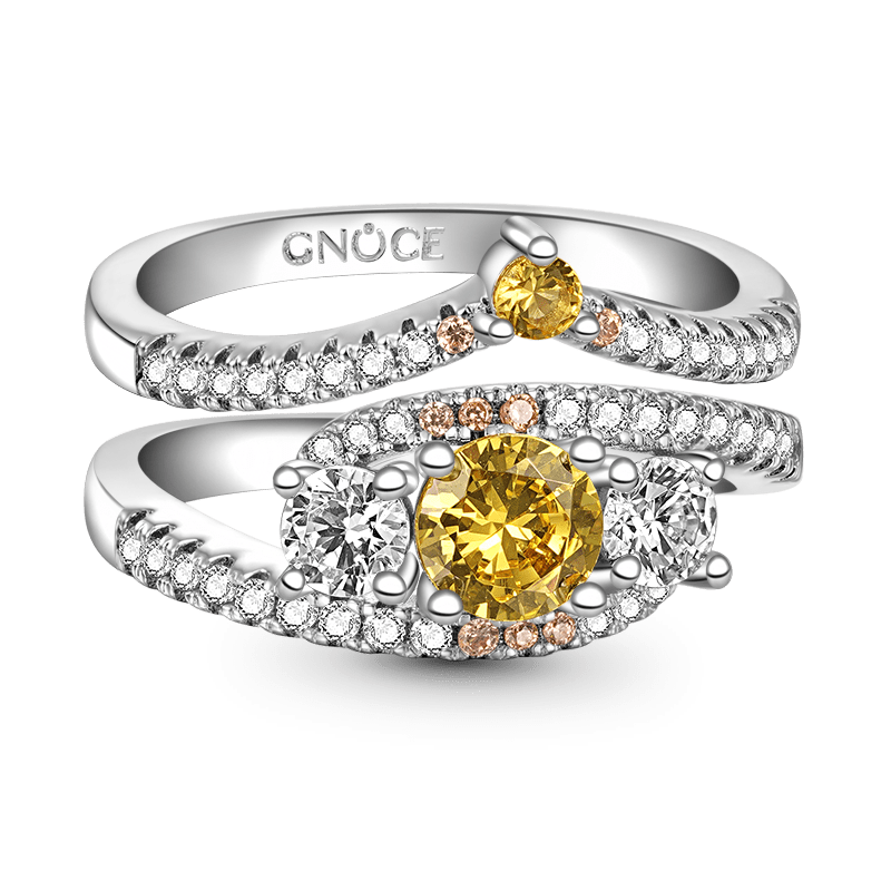 Round-cut Wishbone Stackable Ring image number 1