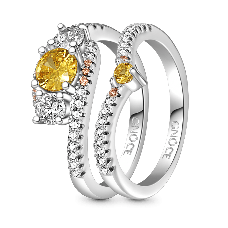 Round-cut Wishbone Stackable Ring image number 2