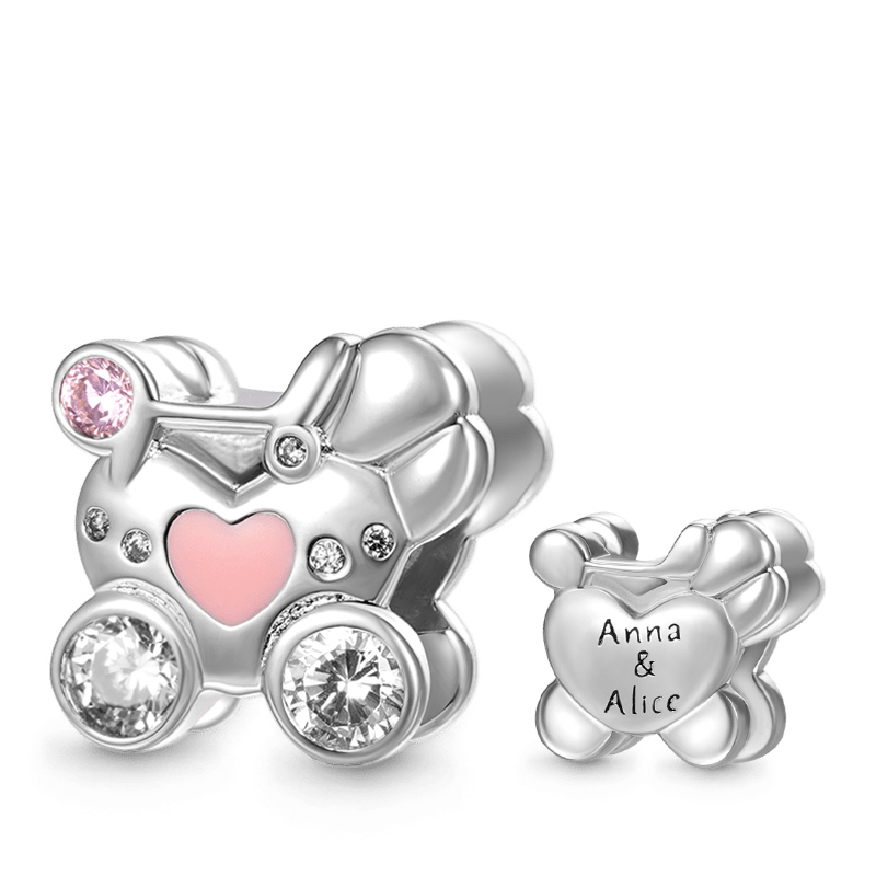 Baby Stroller Engravable Charm image number 0