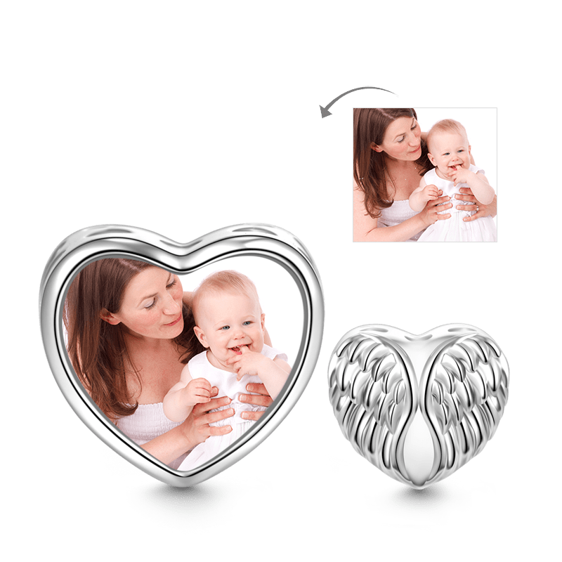 "Guardian Angel" Heart Photo Charm image number 0