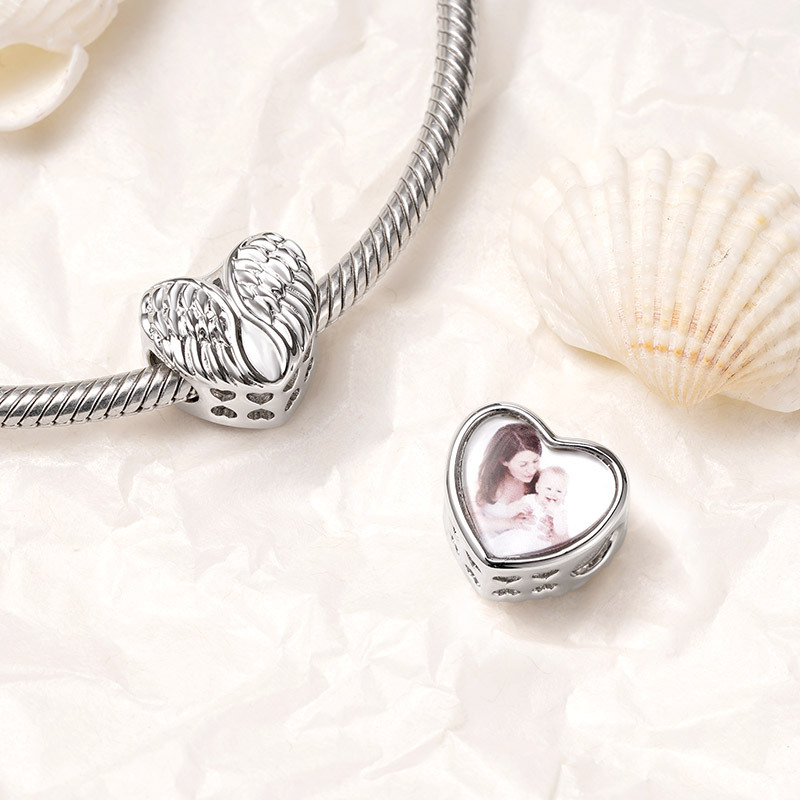 "Guardian Angel" Heart Photo Charm image number 2