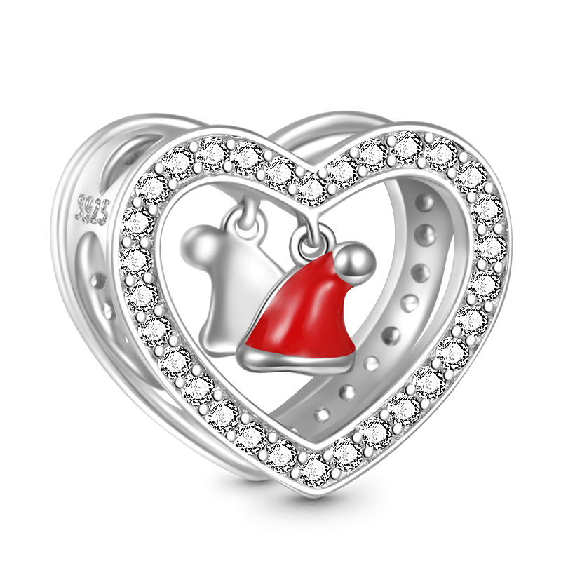 Christmas Hat Heart Charm image number 1