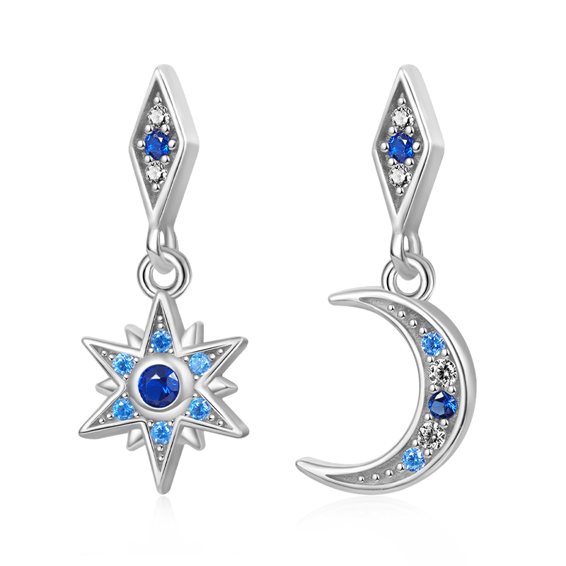 Moon Star Dangle Earrings image number 0
