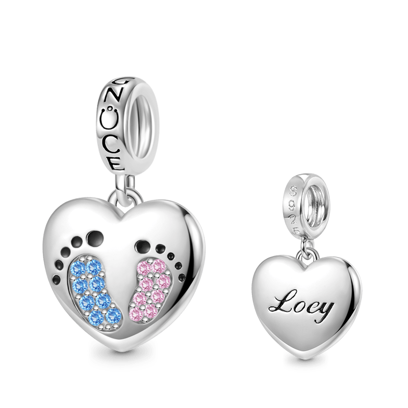 Baby Footprint Engravable Pendant image number 0