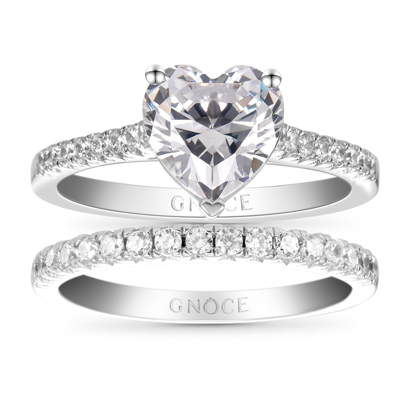 Clear Heart Ring Set image number 0