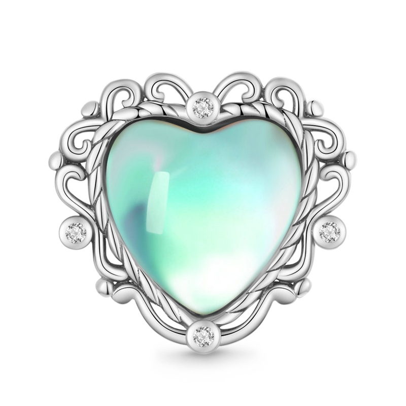 Retro Pattern Heart Charm image number 0