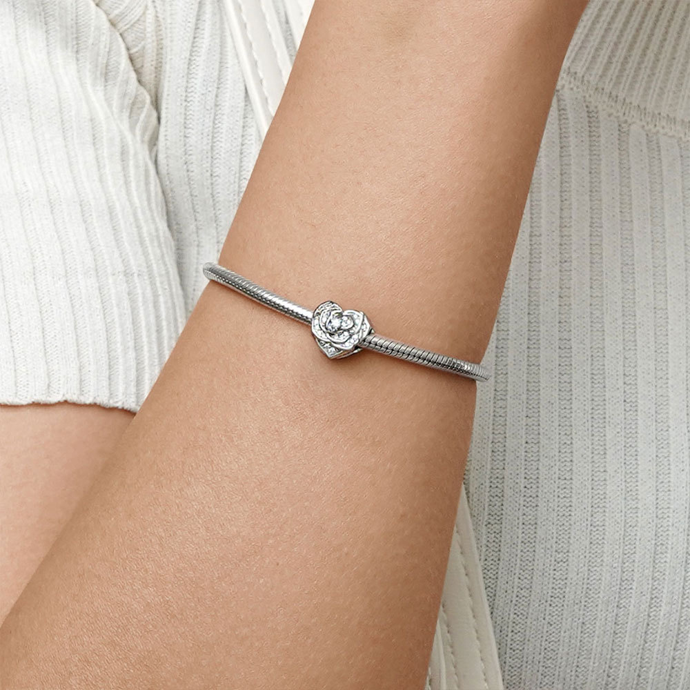 Rose Flower Heart Charm image number 4