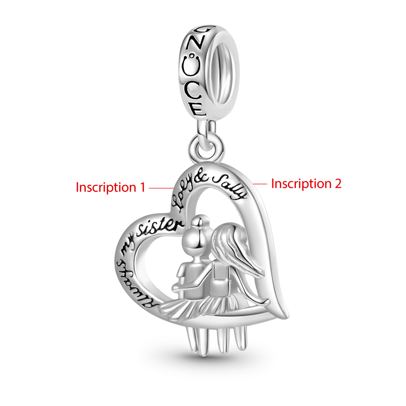 Sister Love Engravable Pendant image number 1
