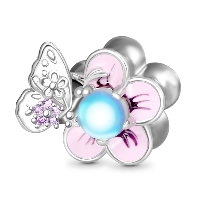Butterfly Loves Flower Charm image number 0