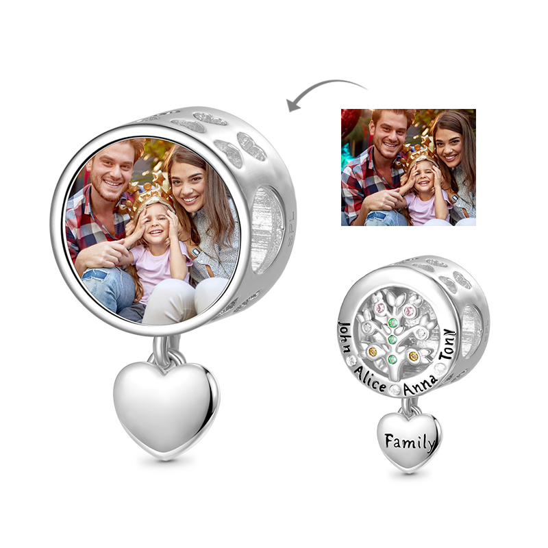 Family Tree Engravable Photo Charm image number 0