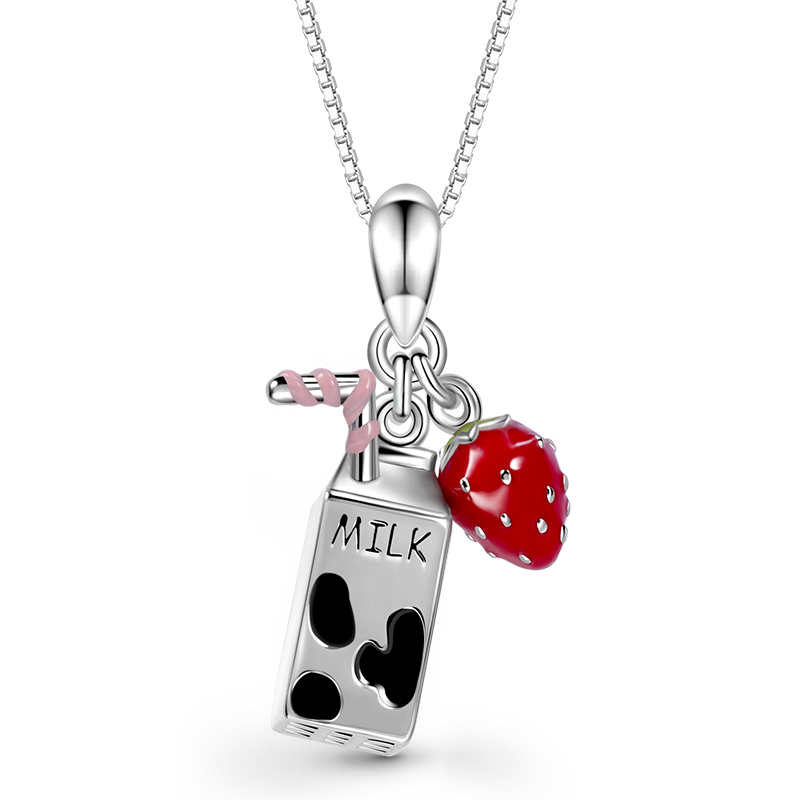 Milk & Strawberry Necklace image number 0