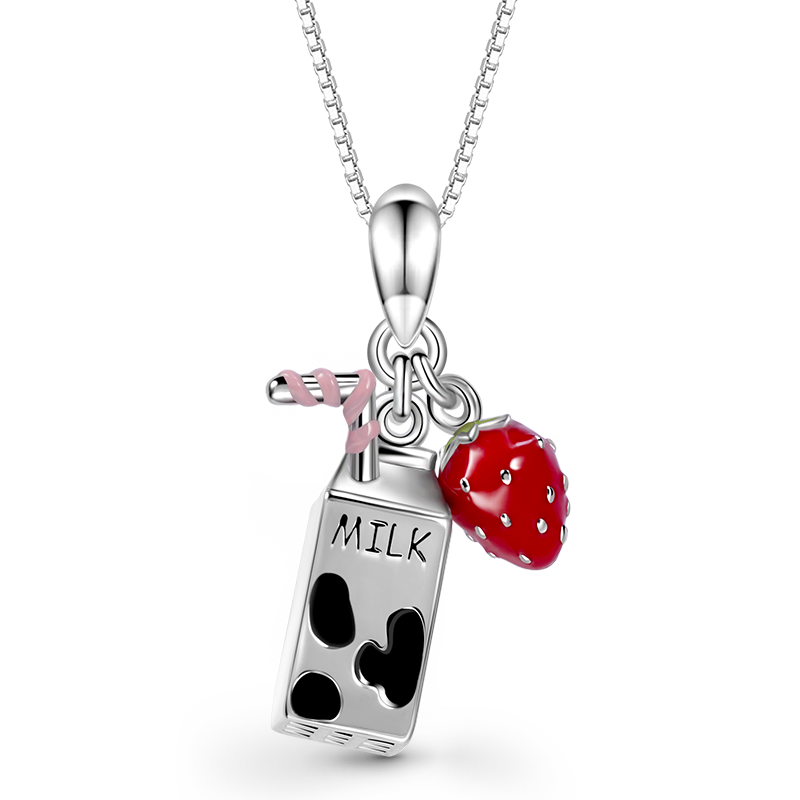 Milk & Strawberry Necklace image number 0
