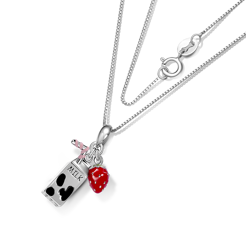 Milk & Strawberry Necklace image number 1