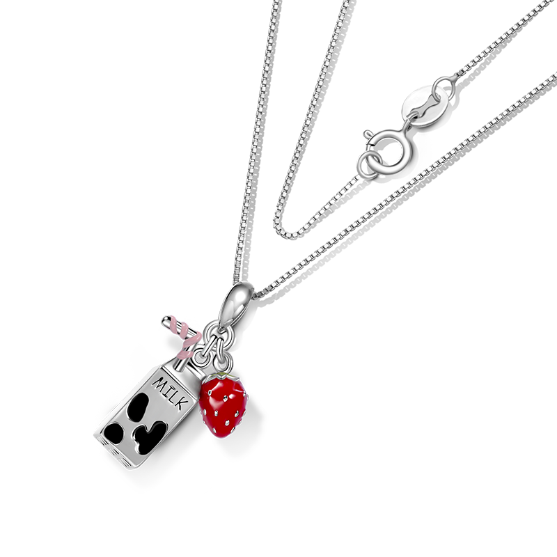 Milk & Strawberry Necklace image number 1