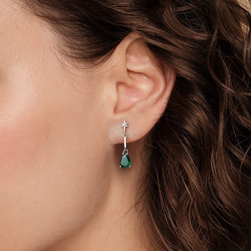 Star Teardrop Dangle Earrings image number 2