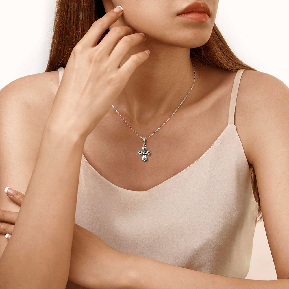 Faith in Heart Cross Pendant image number 5