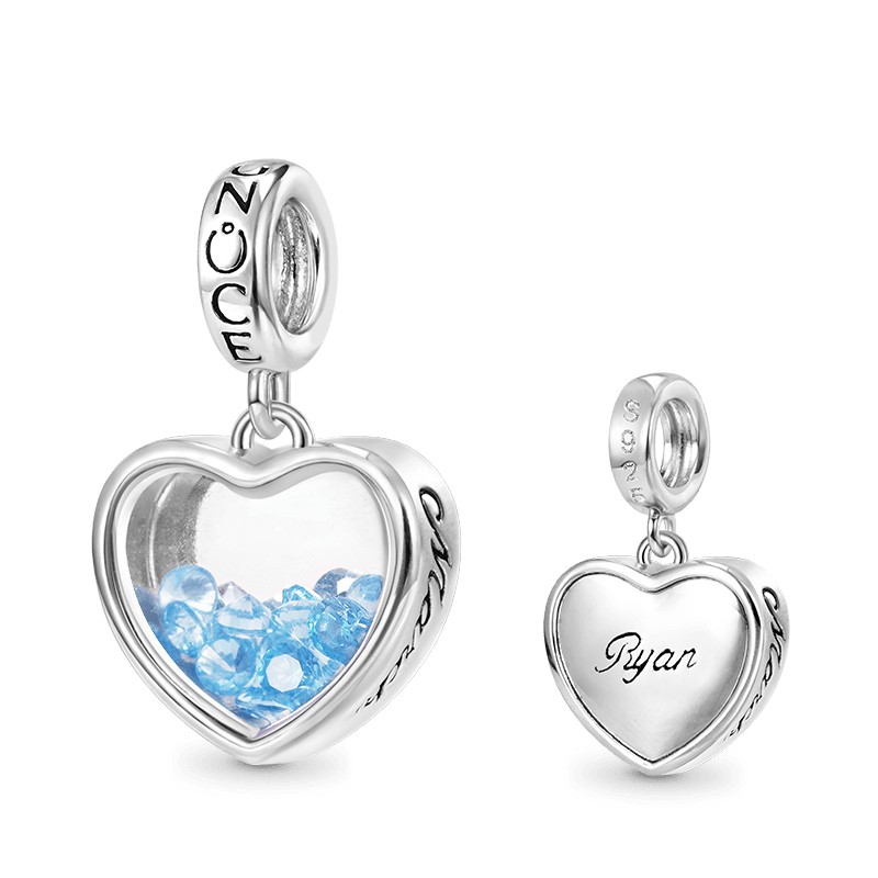 Mar.Birthstone Engravable Pendant image number 0