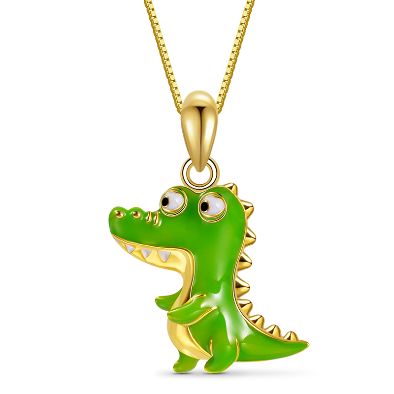 Green Crocodile Necklace image number 0