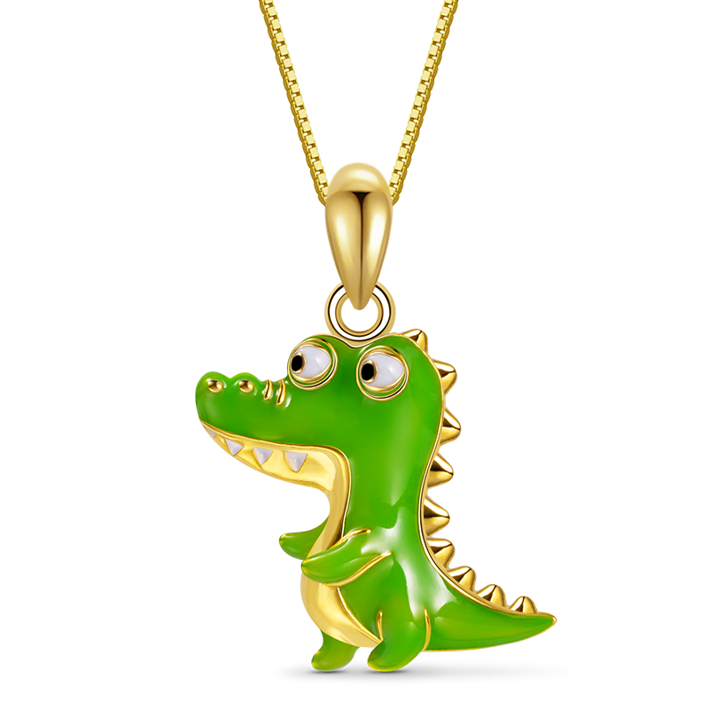 Green Crocodile Necklace image number 0