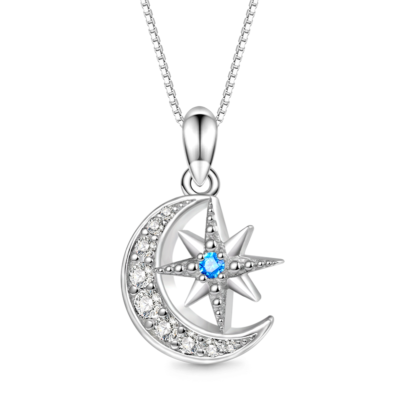 Moon & Star Necklace image number 0
