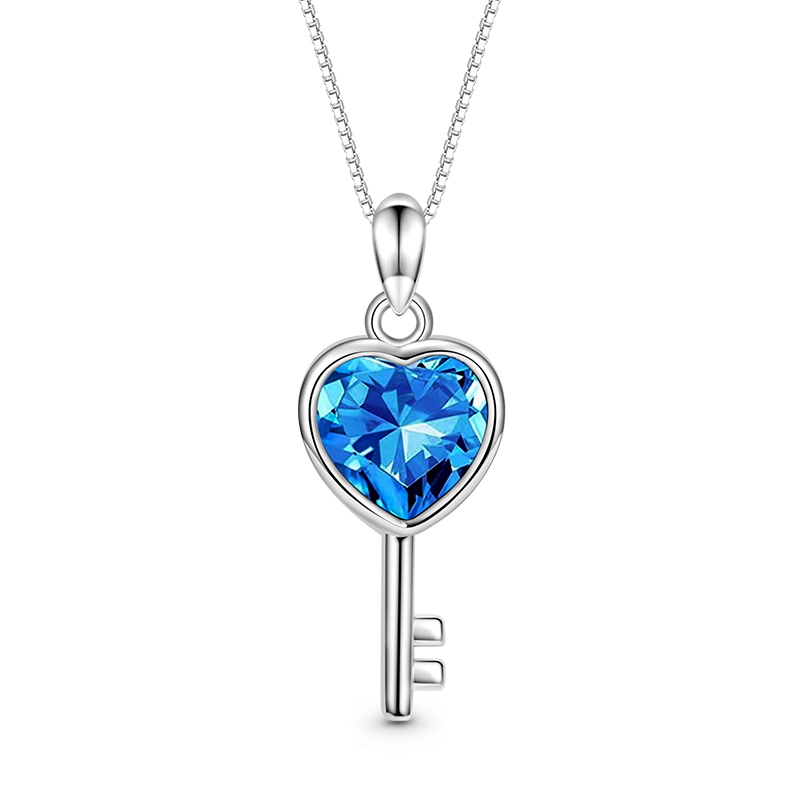 Blue Love Key Necklace image number 0