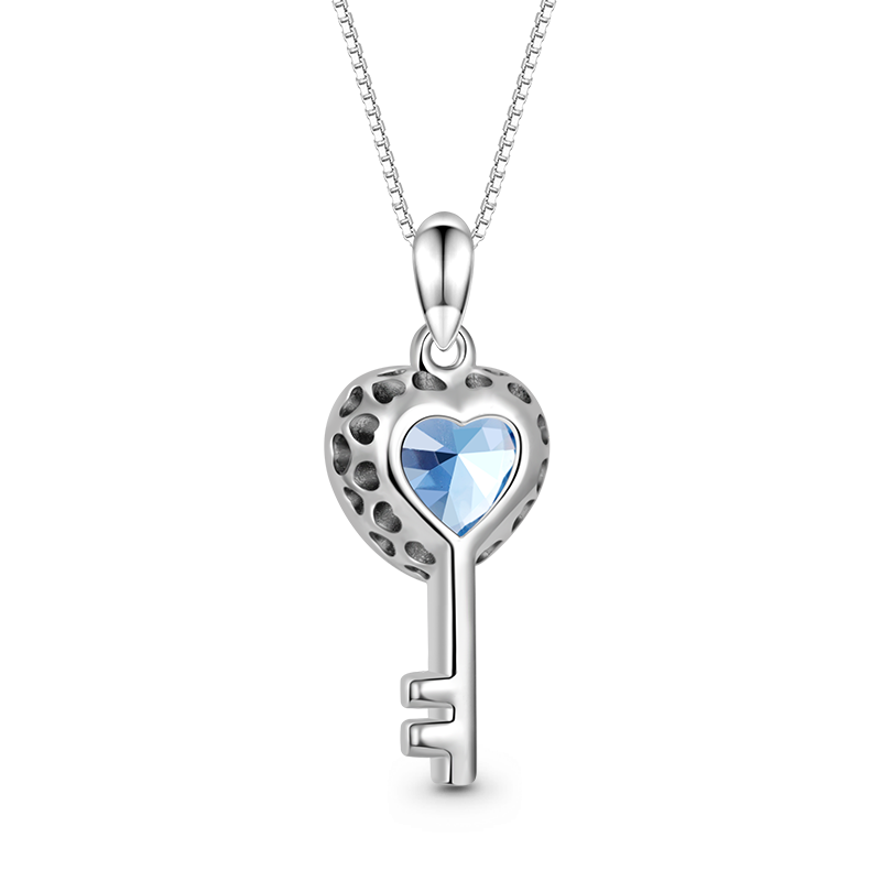 Blue Love Key Necklace image number 1