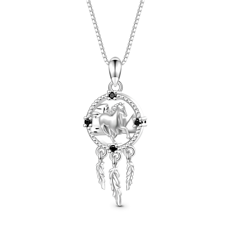 Horse Dream Catcher Necklace image number 0