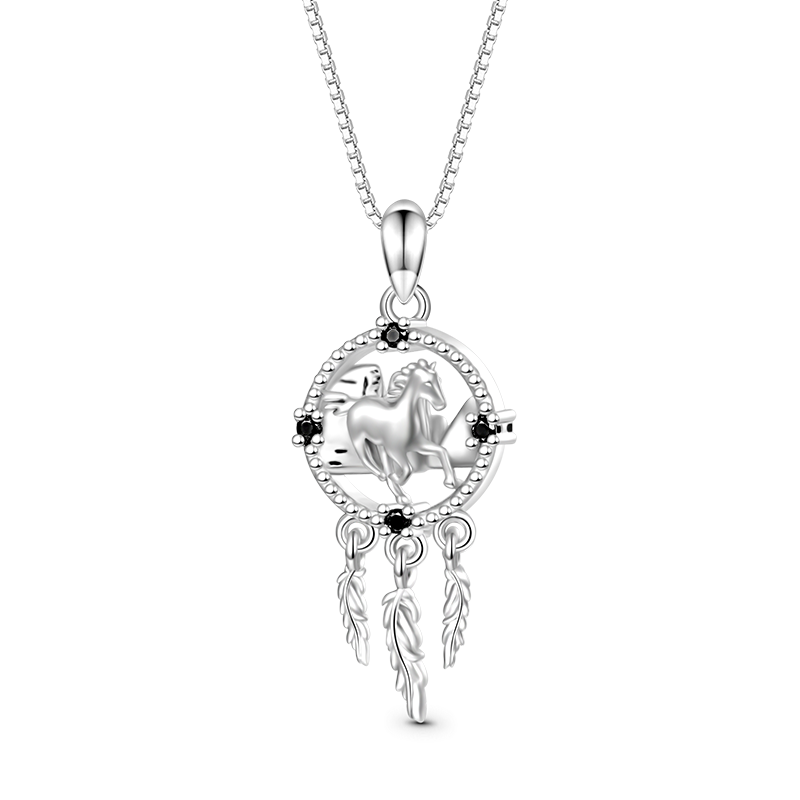 Horse Dream Catcher Necklace image number 0
