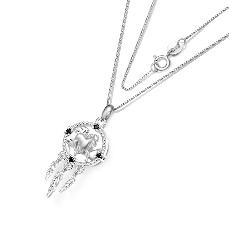 Horse Dream Catcher Necklace image number 2