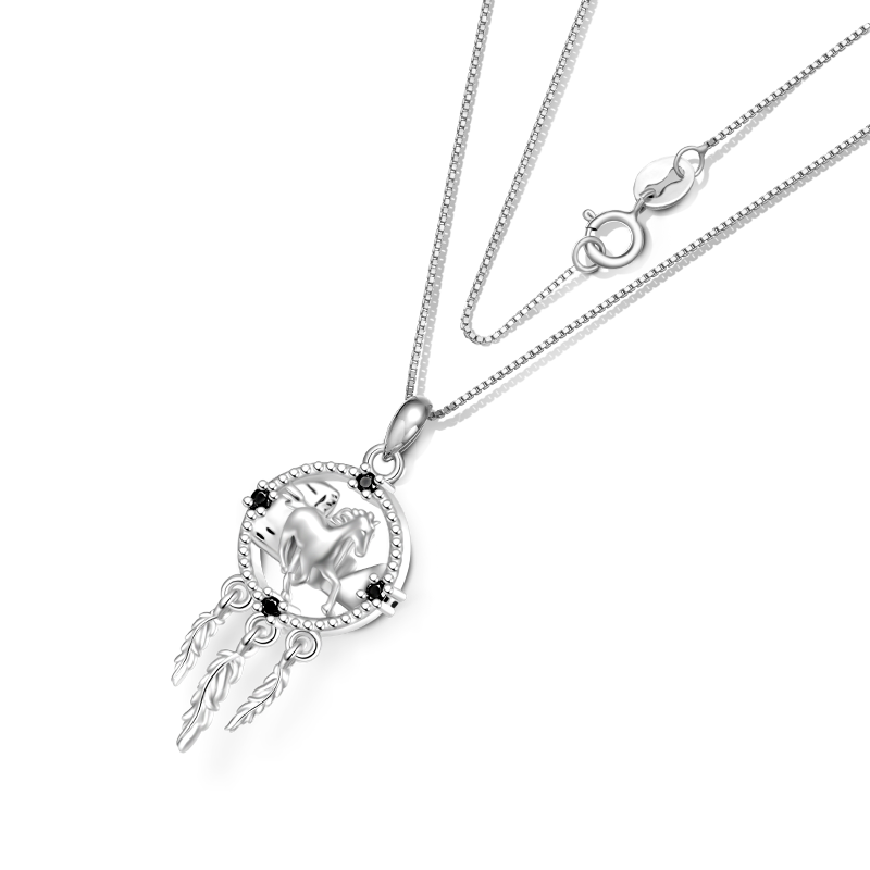 Horse Dream Catcher Necklace image number 2