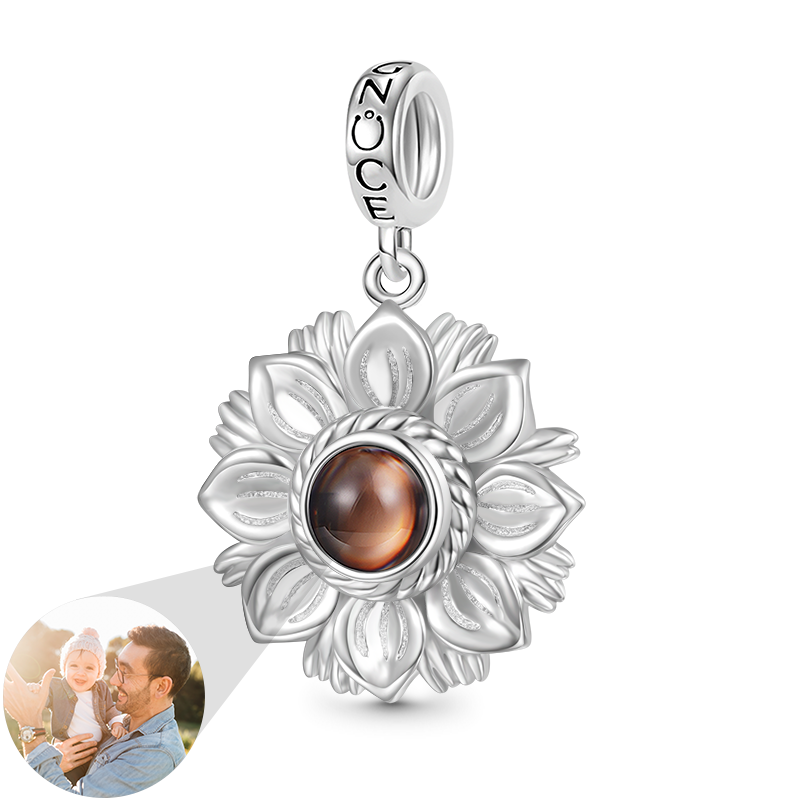 Projection Sunflower Photo Pendant image number 0