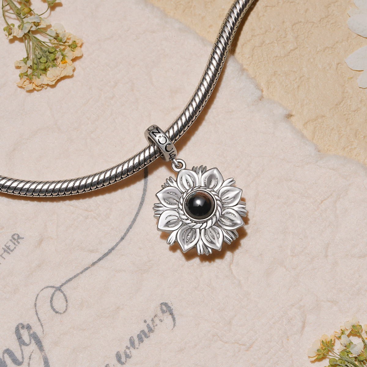 Projection Sunflower Photo Pendant image number 2