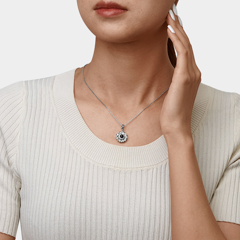 Projection Sunflower Photo Pendant image number 4