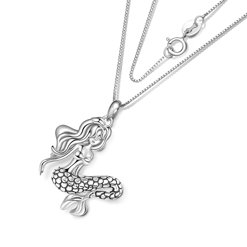 Sleeping Mermaid Necklace image number 1