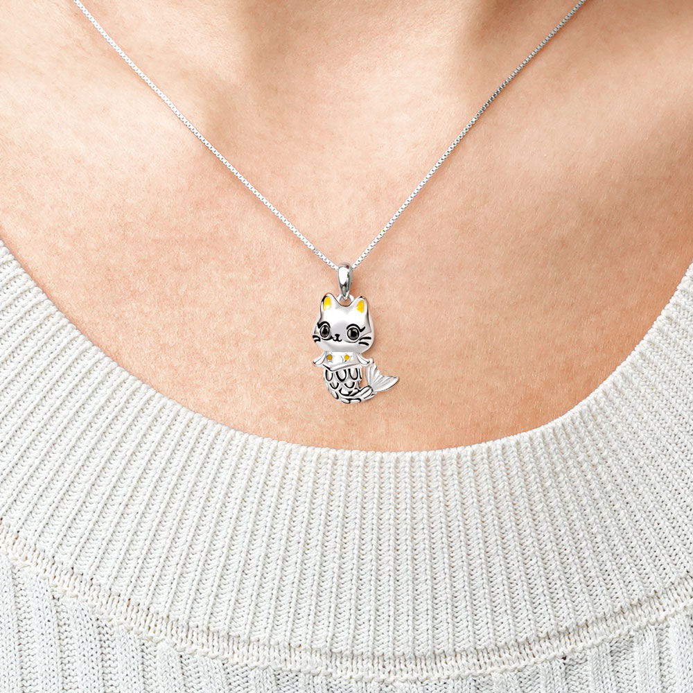Cat Mermaid Necklace image number 3