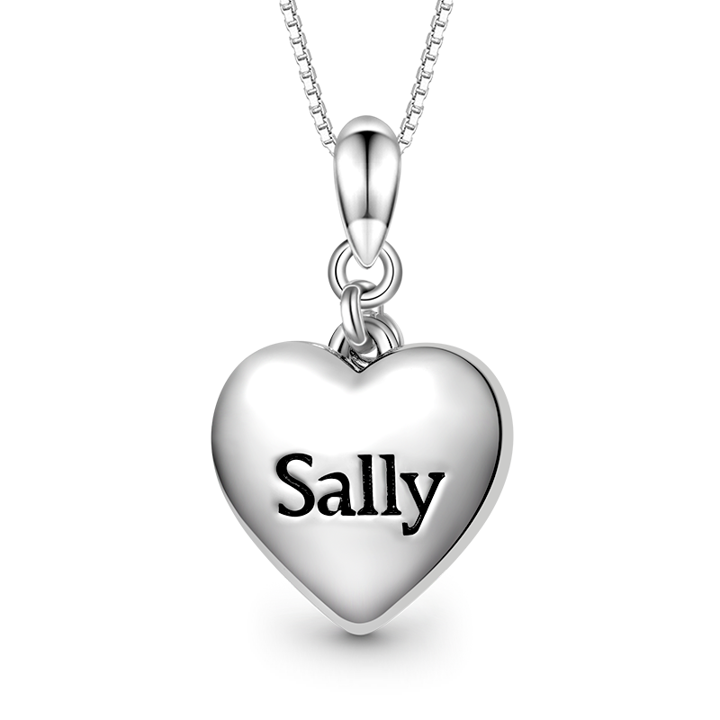 Engravable Heart & Key Necklace image number 1