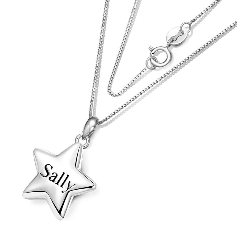 Engravable Star Necklace image number 1
