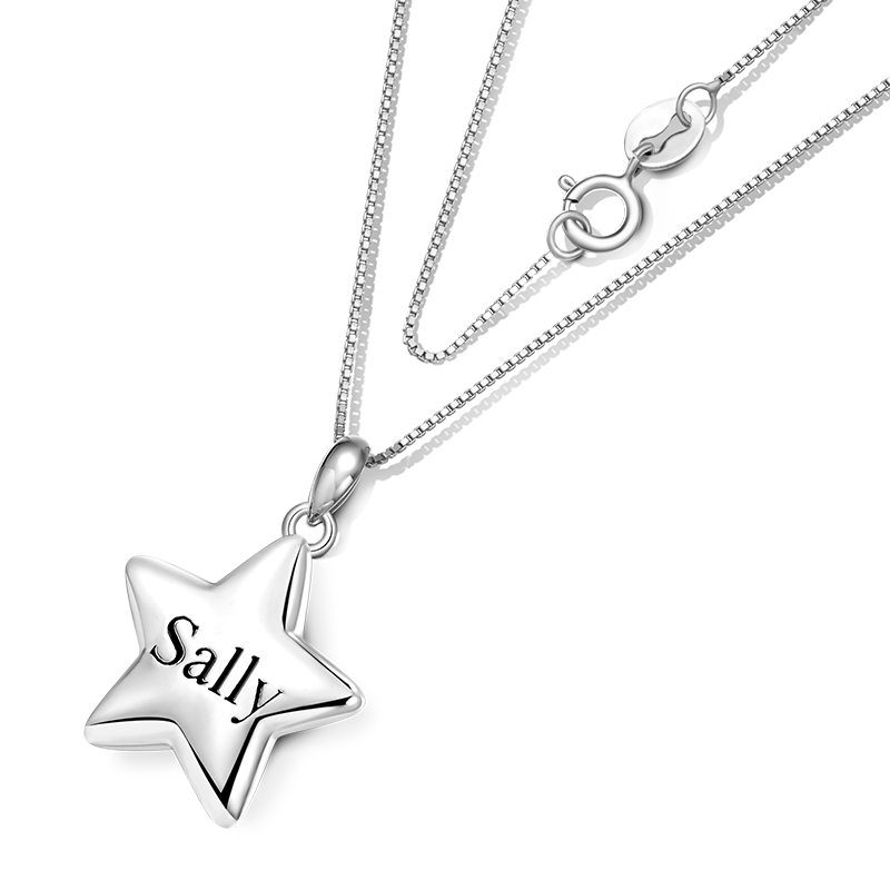 Engravable Star Necklace image number 1