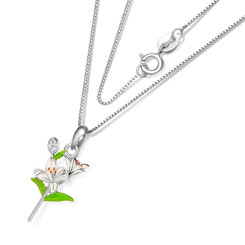 Lily Flower Necklace image number 1
