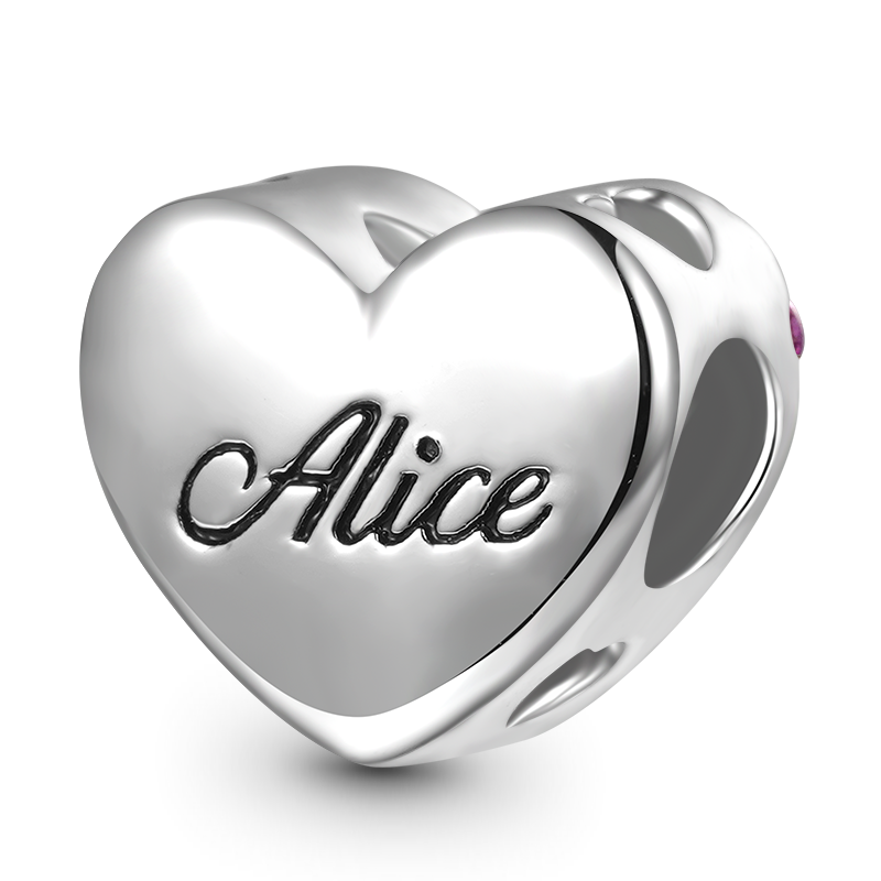 Mom&Baby Birthstone Engravable Charm image number 2