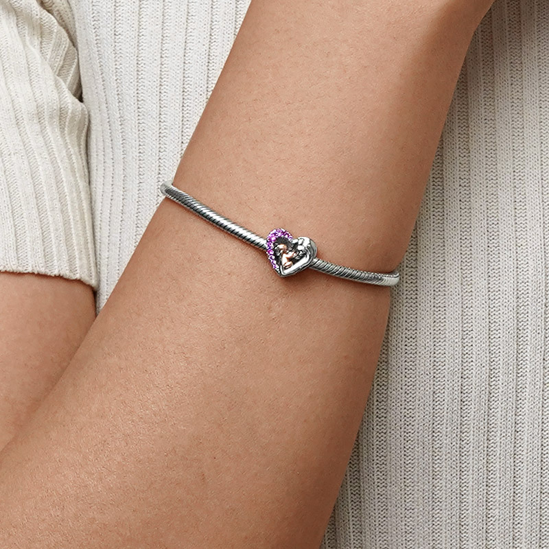 Mom&Baby Birthstone Engravable Charm image number 5