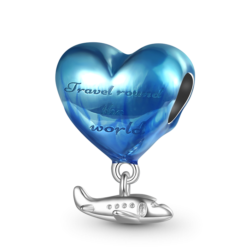 Earth with Plane Charm image number 0