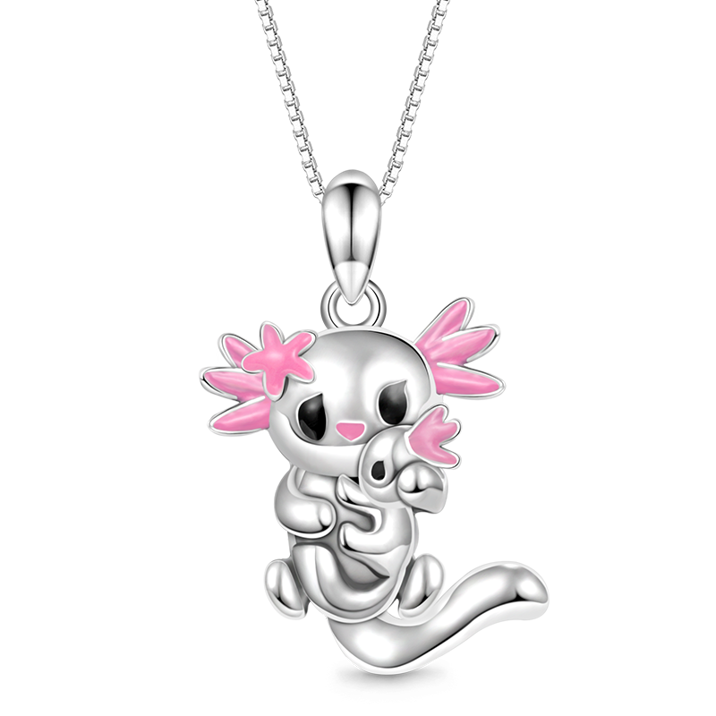 Mexican Axolotl&Baby Necklace image number 0