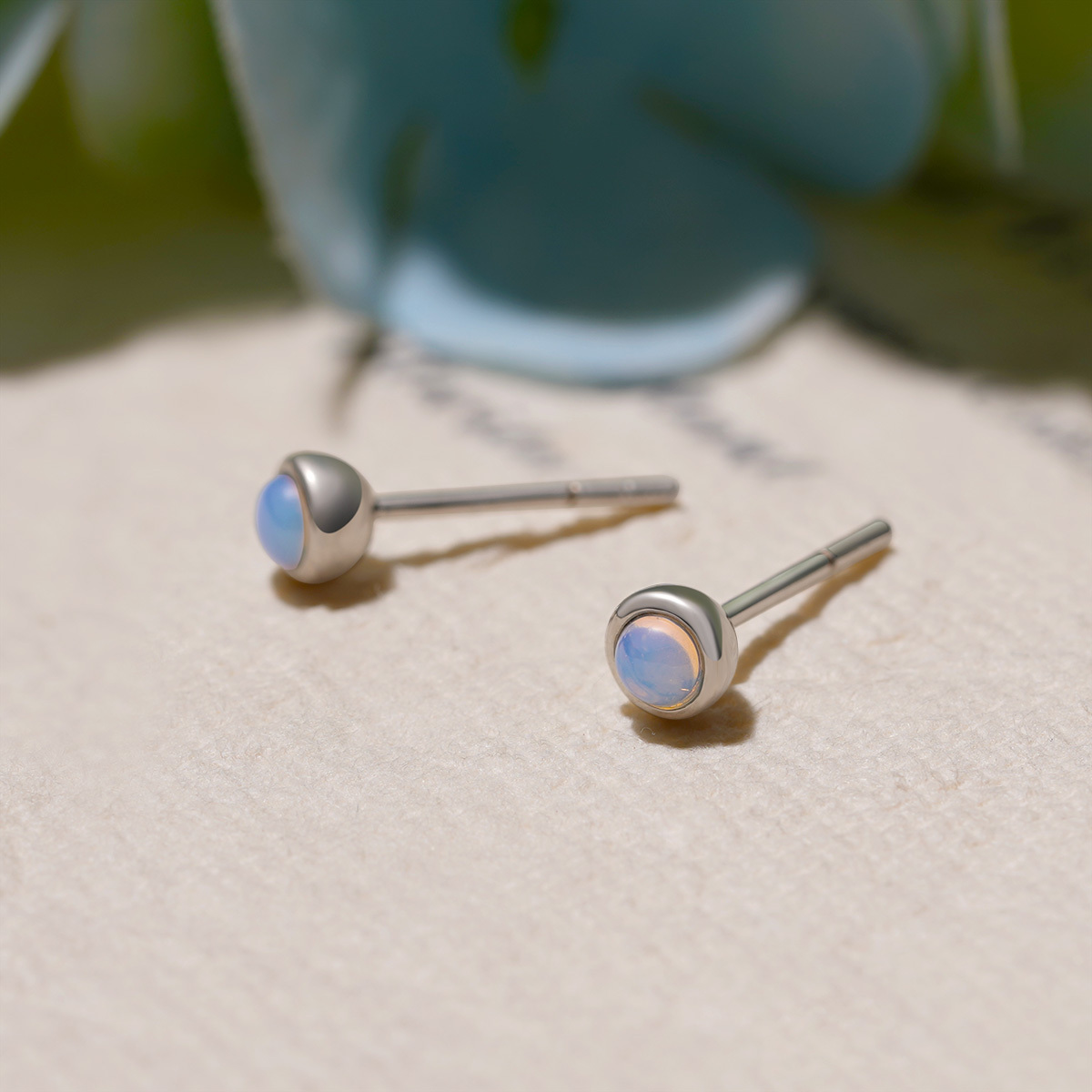 Moonstone Stud Earrings image number 1