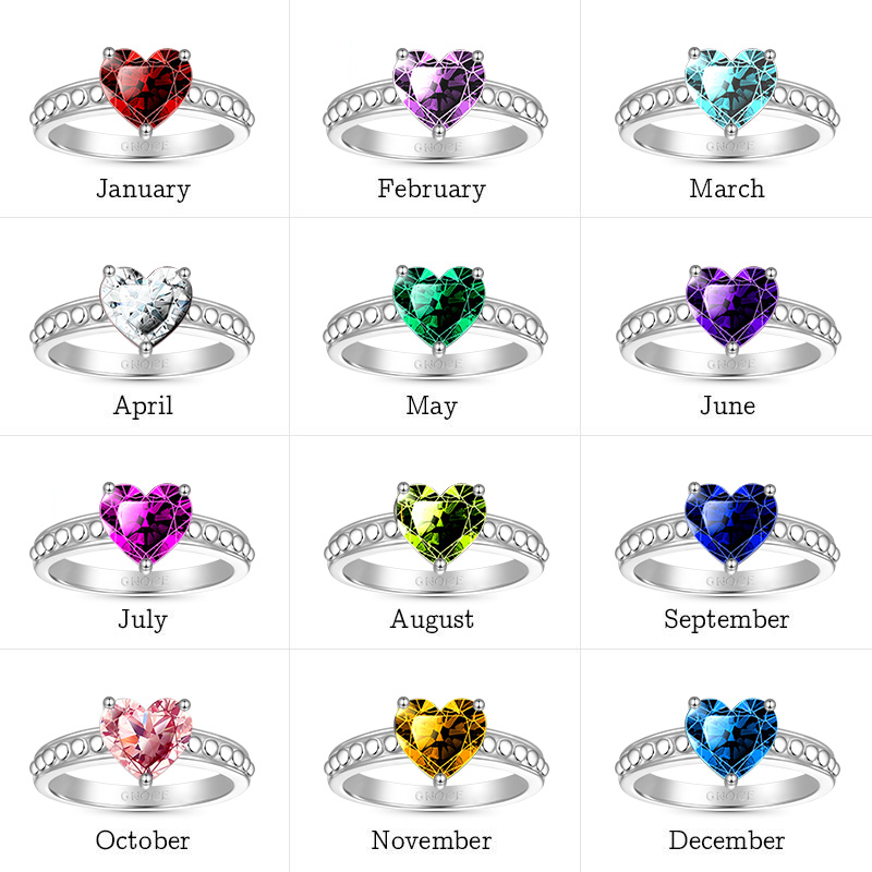 Birthstone Heart Ring image number 7