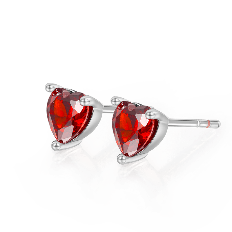 Birthstone Heart Stud Earrings image number 1
