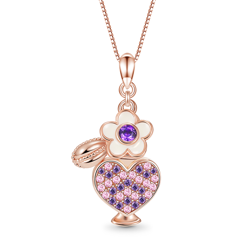Perfume Heart Bottle Necklace image number 0
