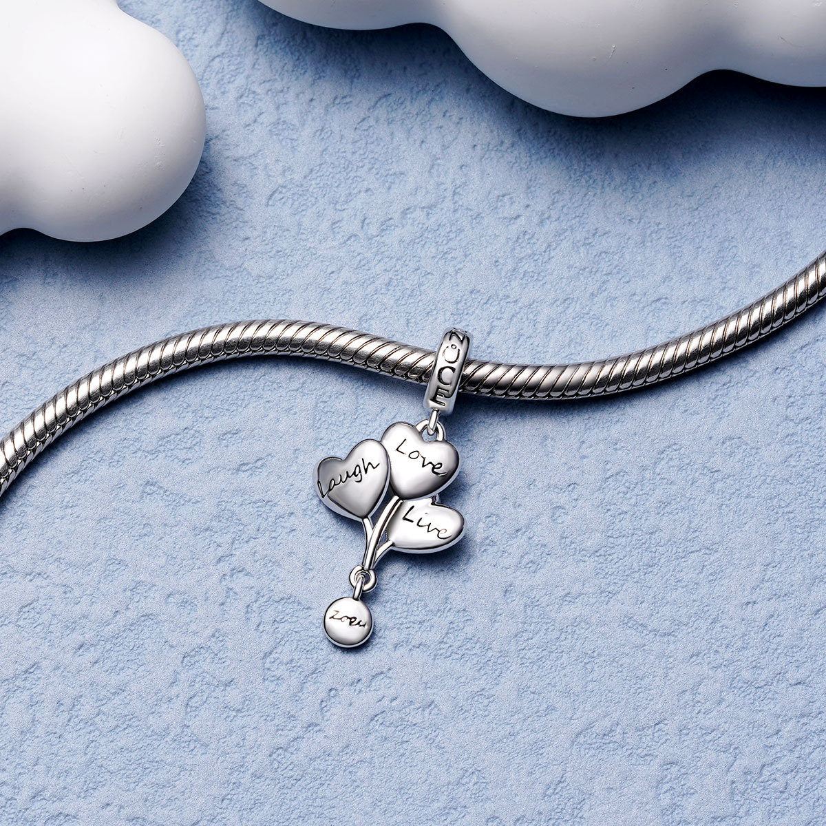 "Live, Love, Laugh" Engravable Pendant image number 3