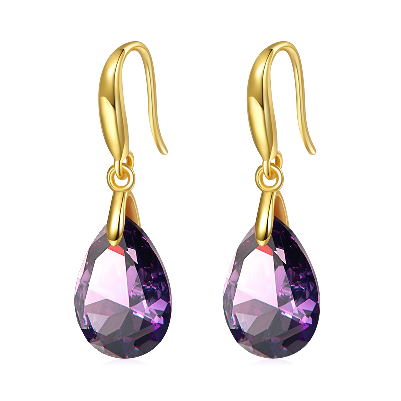 Pear-shape Birthstone Dangle Earrings image number 0