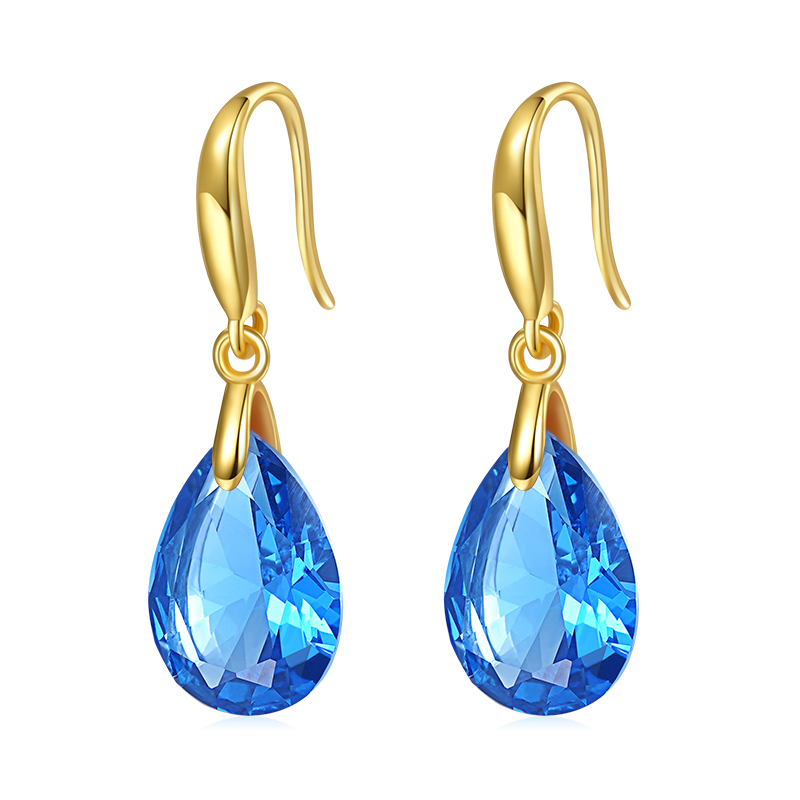 Pear-shape Birthstone Dangle Earrings image number 0